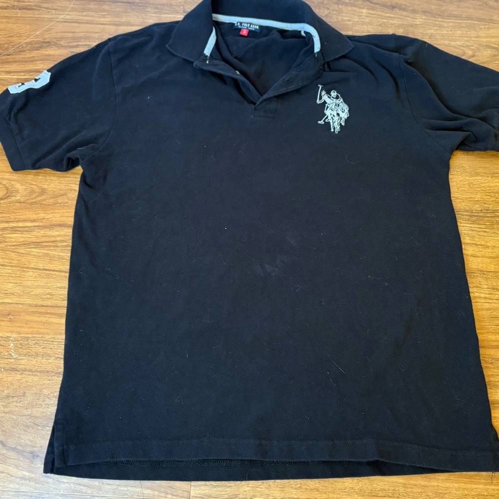 Vintage U.S. Polo Assn. Mens Polo Shirt Black Large Embroidered